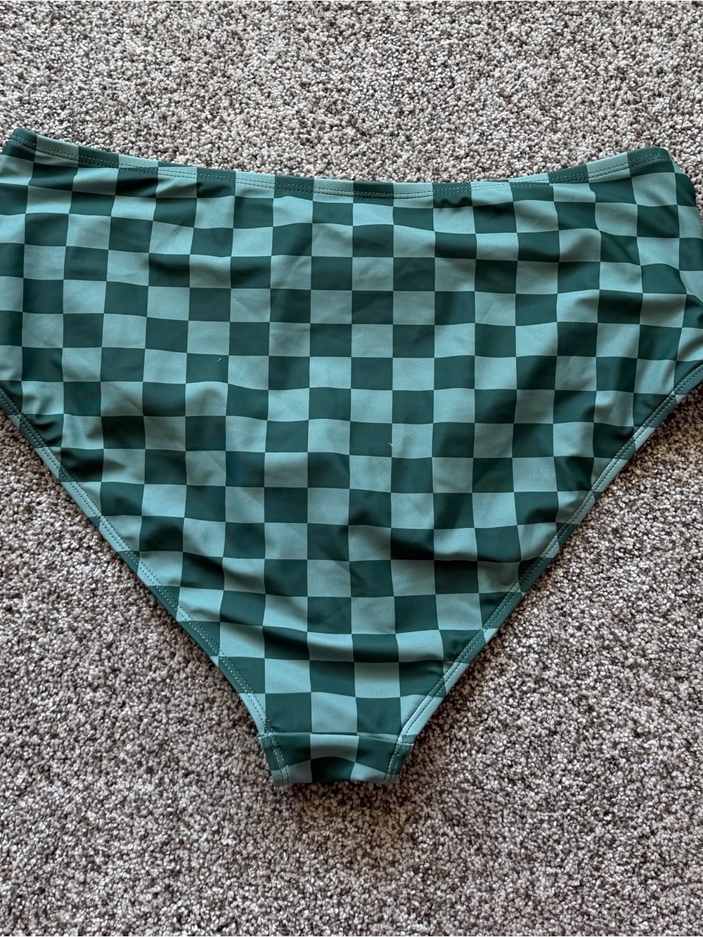 Green Checkerboard High Waist Bikini Set 2XL - Picture 6 of 7